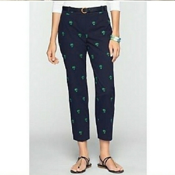 TALBOTS PALM TREE ANKLE PANTS SZ XS 2 - Picture 1 of 5